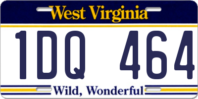 WV license plate 1DQ464