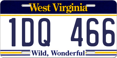 WV license plate 1DQ466