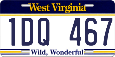 WV license plate 1DQ467