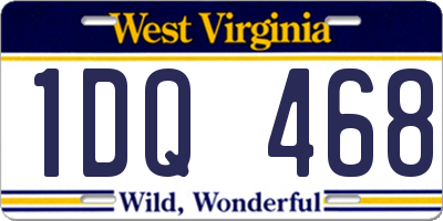 WV license plate 1DQ468