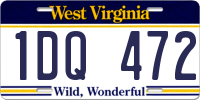 WV license plate 1DQ472