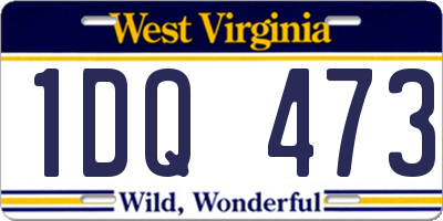 WV license plate 1DQ473