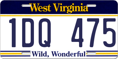 WV license plate 1DQ475