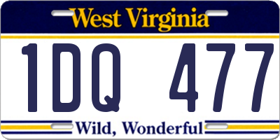WV license plate 1DQ477