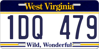 WV license plate 1DQ479
