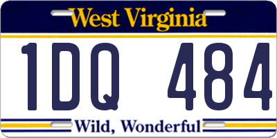 WV license plate 1DQ484