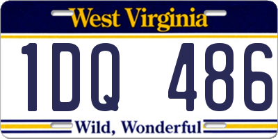 WV license plate 1DQ486