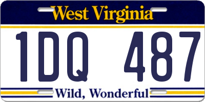 WV license plate 1DQ487