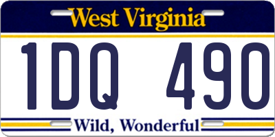 WV license plate 1DQ490