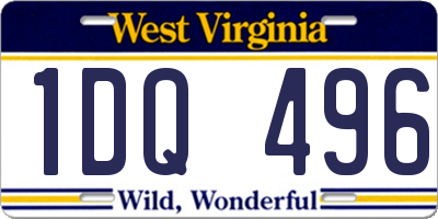 WV license plate 1DQ496