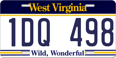 WV license plate 1DQ498