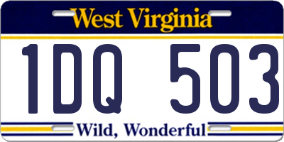WV license plate 1DQ503