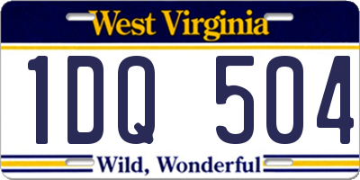 WV license plate 1DQ504