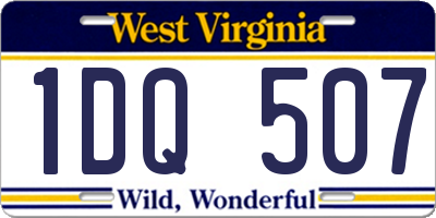 WV license plate 1DQ507
