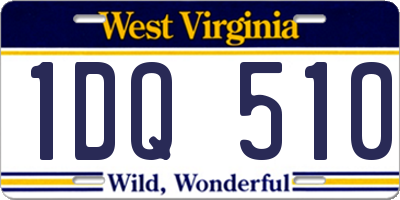 WV license plate 1DQ510