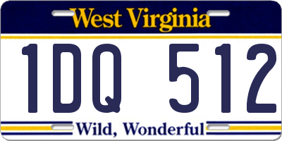 WV license plate 1DQ512