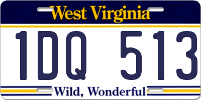 WV license plate 1DQ513