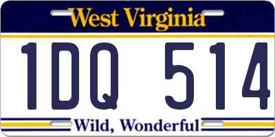 WV license plate 1DQ514