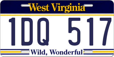 WV license plate 1DQ517