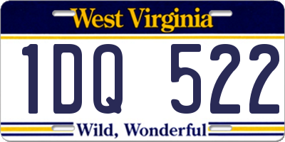 WV license plate 1DQ522