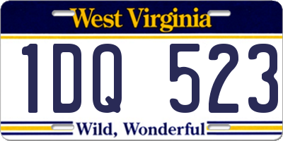 WV license plate 1DQ523