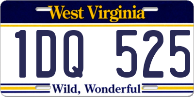 WV license plate 1DQ525
