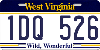 WV license plate 1DQ526