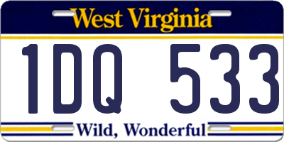WV license plate 1DQ533