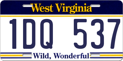 WV license plate 1DQ537