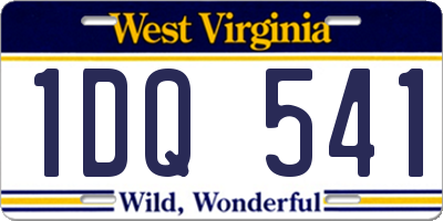 WV license plate 1DQ541