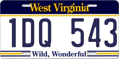 WV license plate 1DQ543