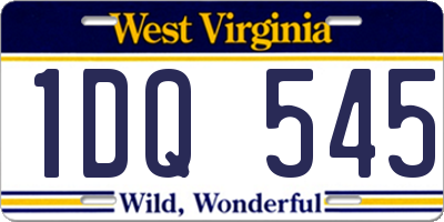 WV license plate 1DQ545