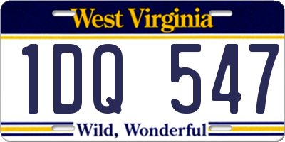 WV license plate 1DQ547