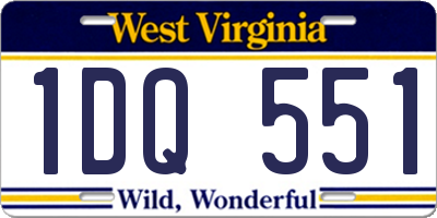 WV license plate 1DQ551