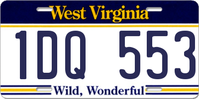 WV license plate 1DQ553