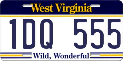 WV license plate 1DQ555