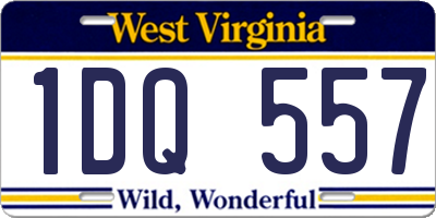 WV license plate 1DQ557