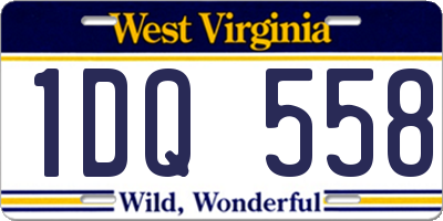 WV license plate 1DQ558