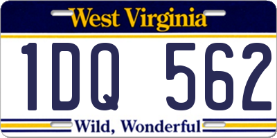 WV license plate 1DQ562