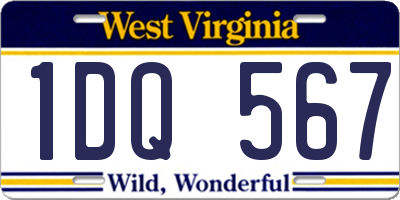 WV license plate 1DQ567