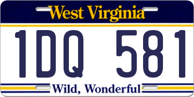 WV license plate 1DQ581