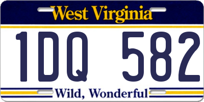 WV license plate 1DQ582