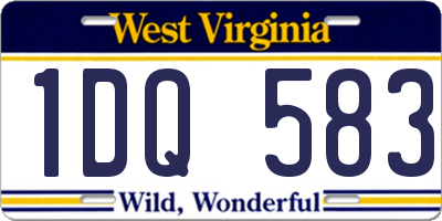 WV license plate 1DQ583