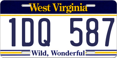 WV license plate 1DQ587