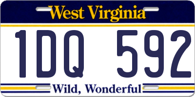 WV license plate 1DQ592
