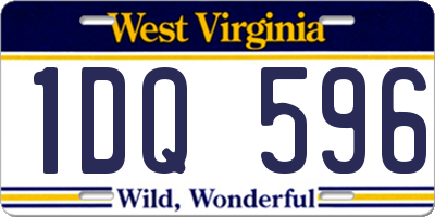 WV license plate 1DQ596