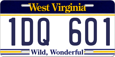 WV license plate 1DQ601