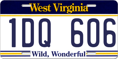 WV license plate 1DQ606