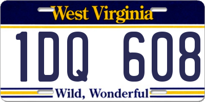 WV license plate 1DQ608