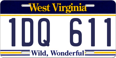 WV license plate 1DQ611